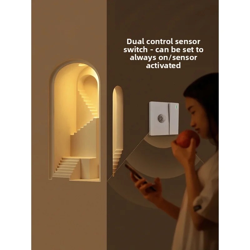 Gypsum Wall Lamp Corner Wall Corner Sensor Light Embedded Pre-Installed Corridor Atmosphere Light Staircase Corner Niche Light