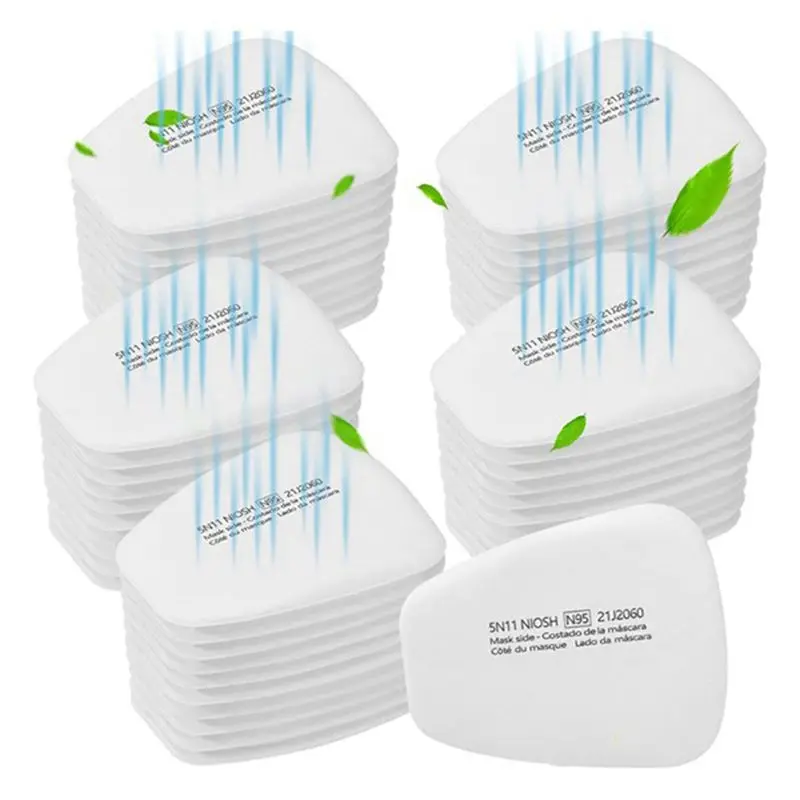 

ETRT 100 шт. 5N11 Респираторный фильтр - 5N11 Фильтр твердых частиц Хлопок для респираторной маски серий 6200, 6502, 7502, 6800