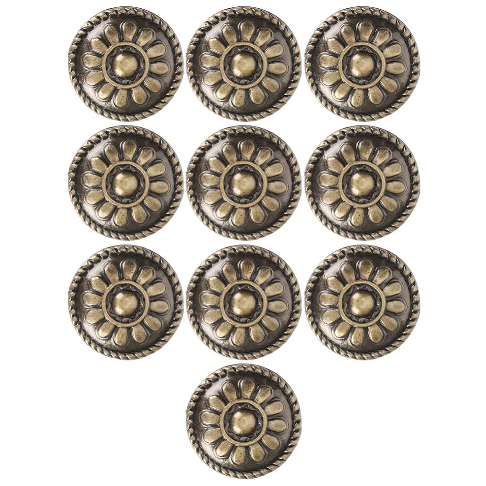 10 Set Zinc Alloy Office Handle Antique Brass 31*27mm Door Pulls Solid Solid Round Cabinet Handle Furniture Accessories