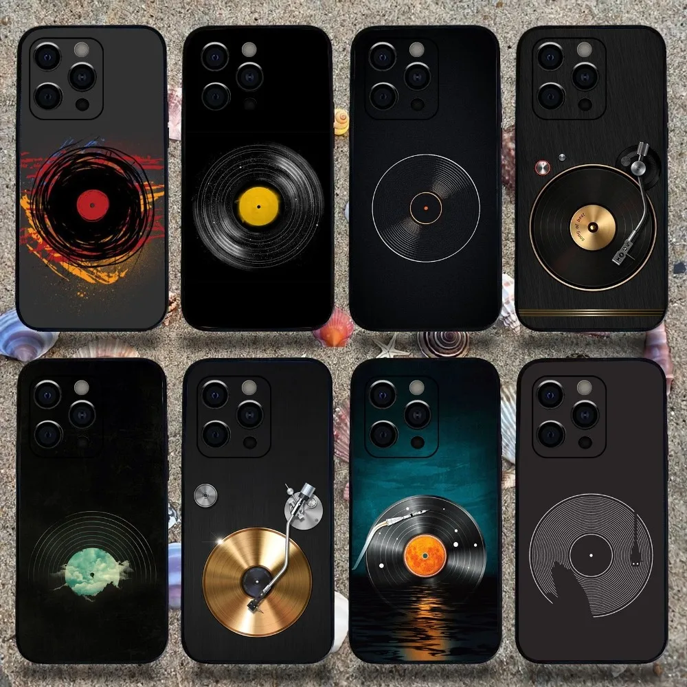 

Vinyl DJ Record Art Phone Case For Apple iPhone 15,14,13,12,11,Pro,X,XS,Max,XR,Plus,Mini Soft Black Cover