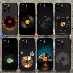 Vinyl DJ Record Art Phone Case For Apple iPhone 15,14,13,12,11,Pro,X,XS,Max,XR,Plus,Mini Soft Black Cover