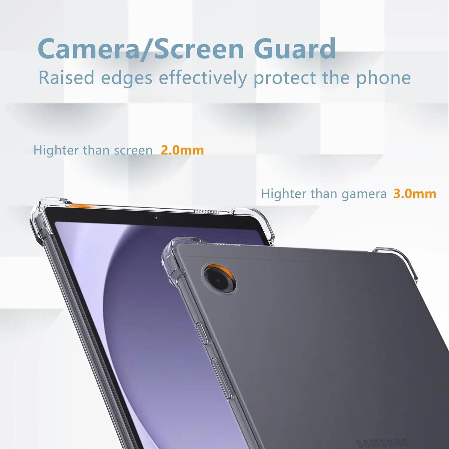 For Samsung Galaxy Tab A9 2023 A9 Plus + Clear Case Flexible Soft TPU Transparent Protective Cover for SM-X110 SM-X210 8.7 11''