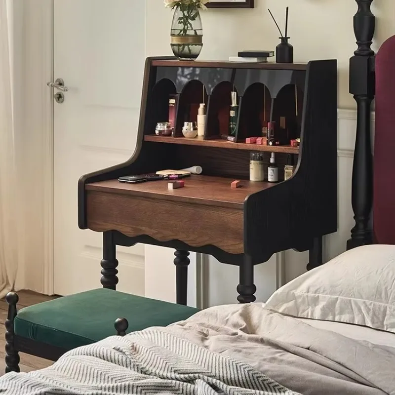 HT retro home master bedroom with drawer storage dressing bedside makeup table Ready to ship and purchase with peace of mind