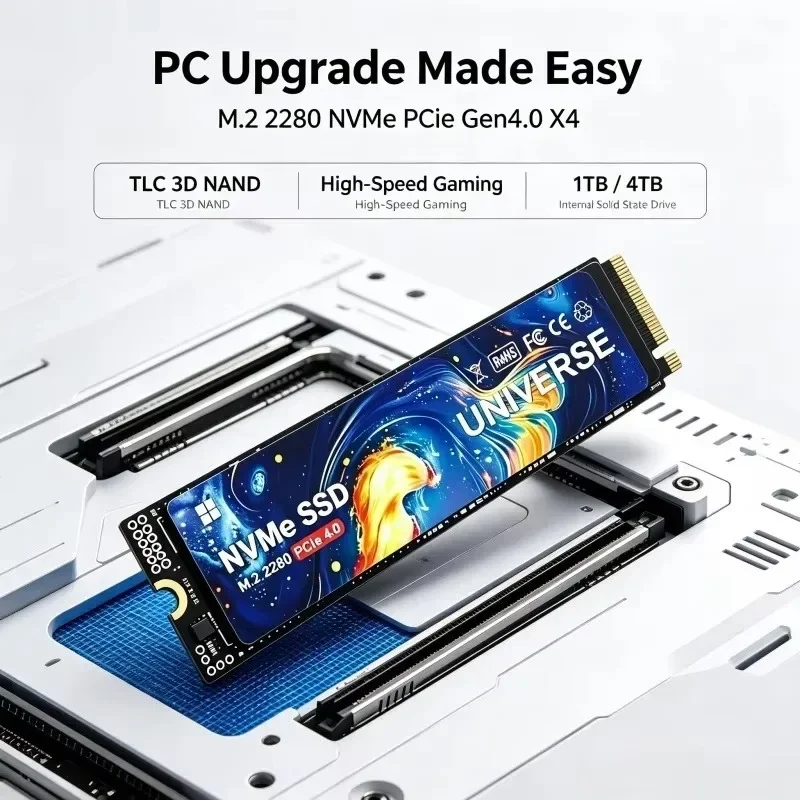 UNIVERSE Gaming SSD M.2 NVMe PCIe4.0 2280 3500MB/s TLC 3D NAND 500GB 1TB 2TB 4TB High Speed Solid State Disk for Desktop Laptop.