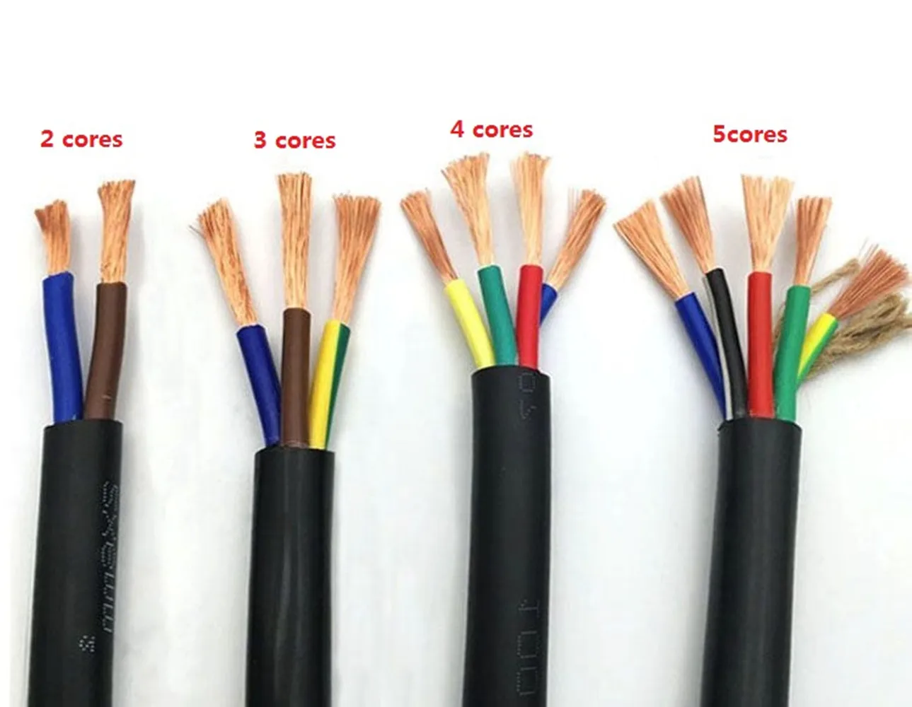 17AWG 18 AWG 0.75MM2 RVV 2/3/4/5/6/7/8/10/12/14/16/18 Cores Pins Copper Wire Conductor Electric RVV Cable Black