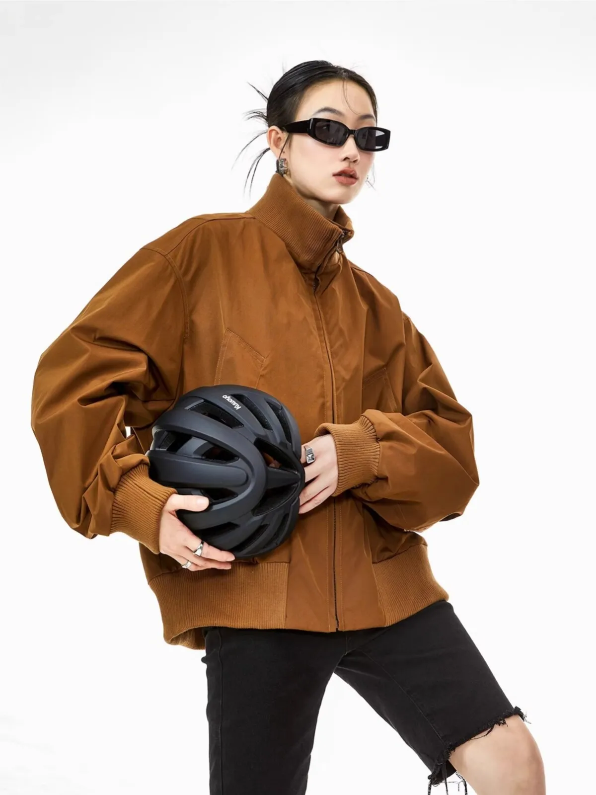 New Korean Style Women's Coats Solid Color Lapel Zipper Patchwork Suede Fabric Casual All-match Simple Male Jackets