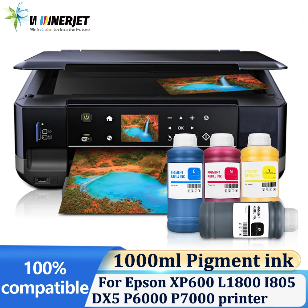 

Высококачественные пигментные чернила Winnerjet 1000 мл для принтеров EPSON XP600, L1800, I805, I800DX5, P6000, P7000, P8000, 7880