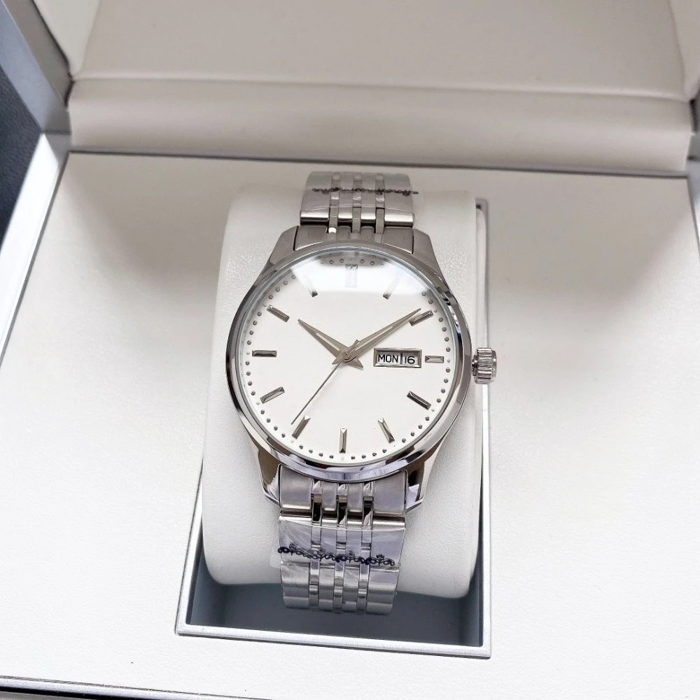 العلامة التجارية الفاخرة الجديدة للرجال كوارتز ساعات المعصم المزدوج التقويم نافذة الصلب الجلود الأعمال الترفيه مضيئة مقاوم للماء ساعة اليد