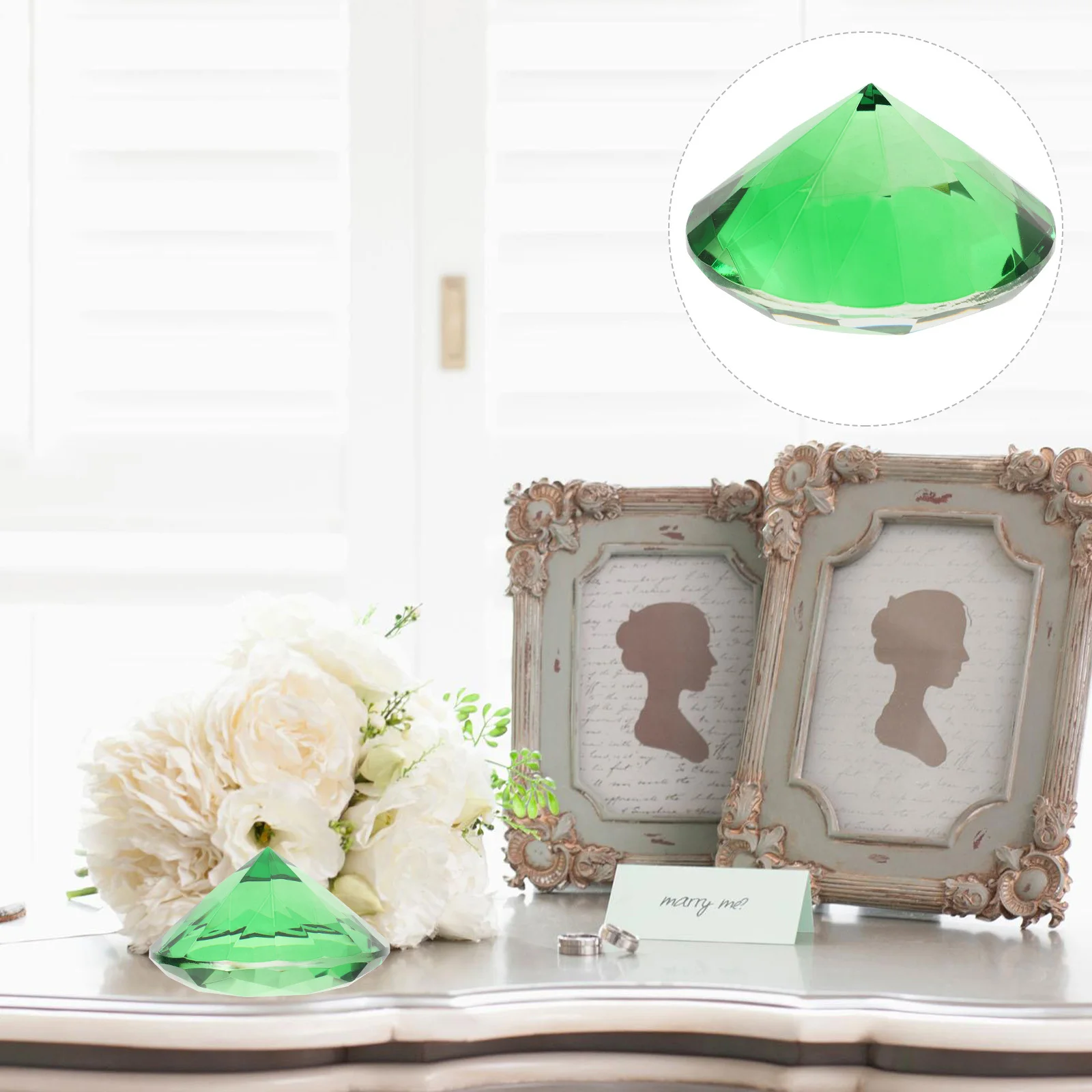 

2шт зеленый искусственный бриллиантовый орнамент декоративные поддельные бриллианты для свадьбы домашняя вечеринка романтический декор