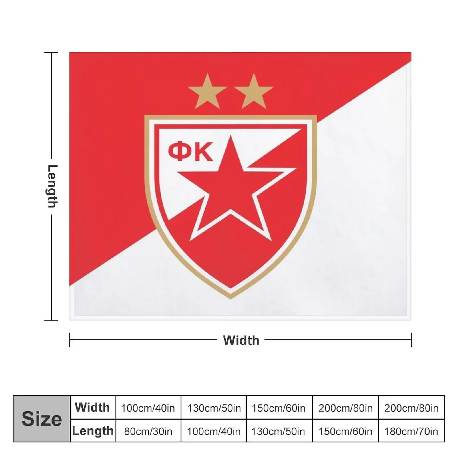 Moja Crvena Zvezda Beograd Serbian Love Delije Throw Blanket Bed Retros Blankets