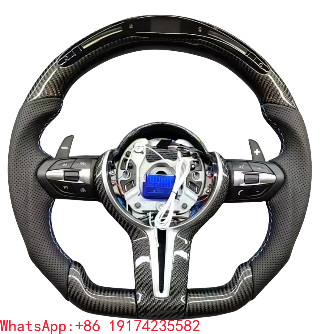 

Fit for BMW M2 M3 M4 M5 F18 F10 F15 F16 F20 F22 F30 F32 F36 F40 F80 F90 m Performance Carbon Fiber LED Car Steering Wheel