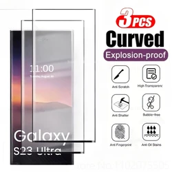 3Pcs Screen Protector For Samsung Galaxy S25 S23 S21 S24 Ultra 9D Curved Tempered Glass For Samsung S20 S21 S22 S23 Plus S10 S9