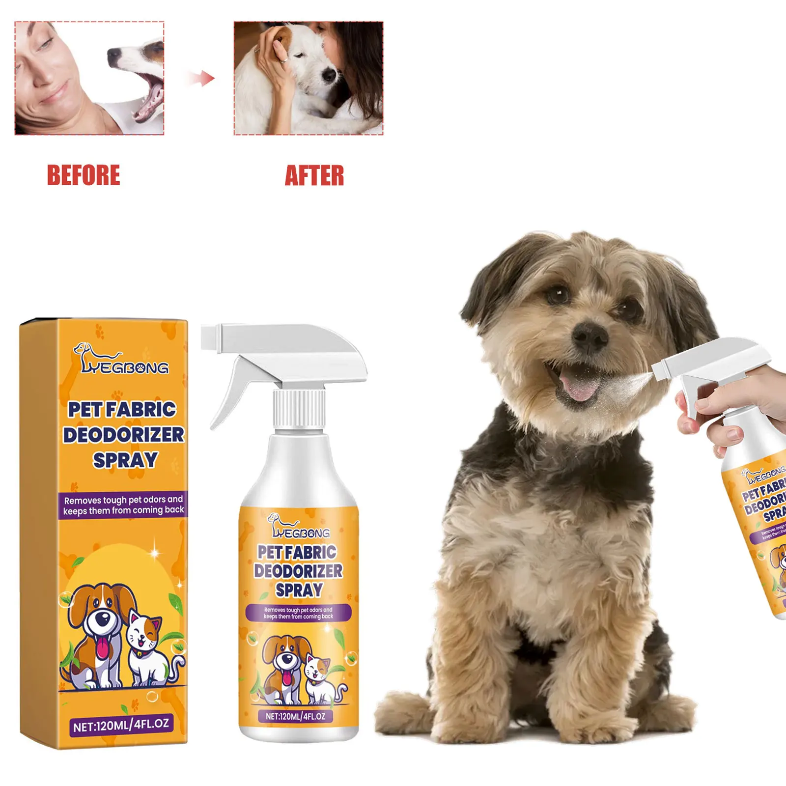 Pet Deodorant Spray Remove Body Odor Smelly Deodorizer Natural Fresh Scent Eliminate Urine Smell Air Fresh Dog Deodorizer Liquid