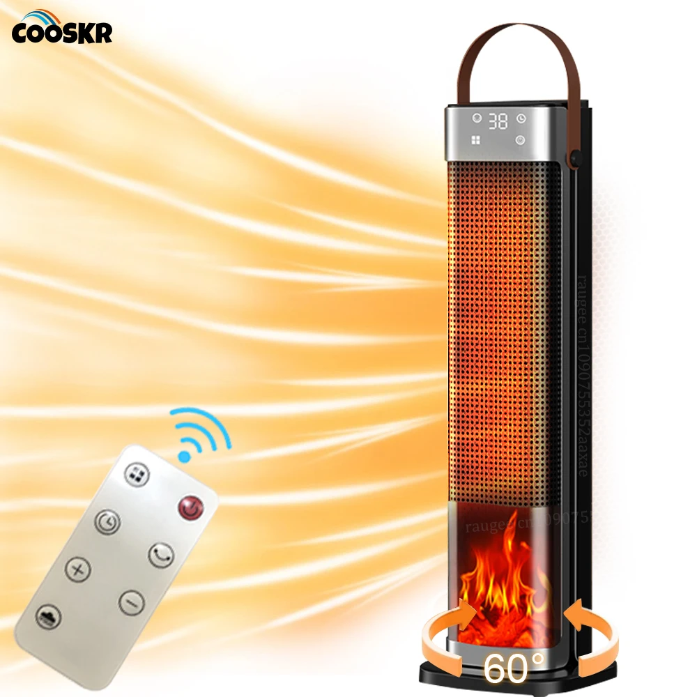 

Portable Flame Space Heater 2000W Electric Heater with Remote Control 12H Timer PTC Ceramic Heating Safety Heat for Home Bedroom