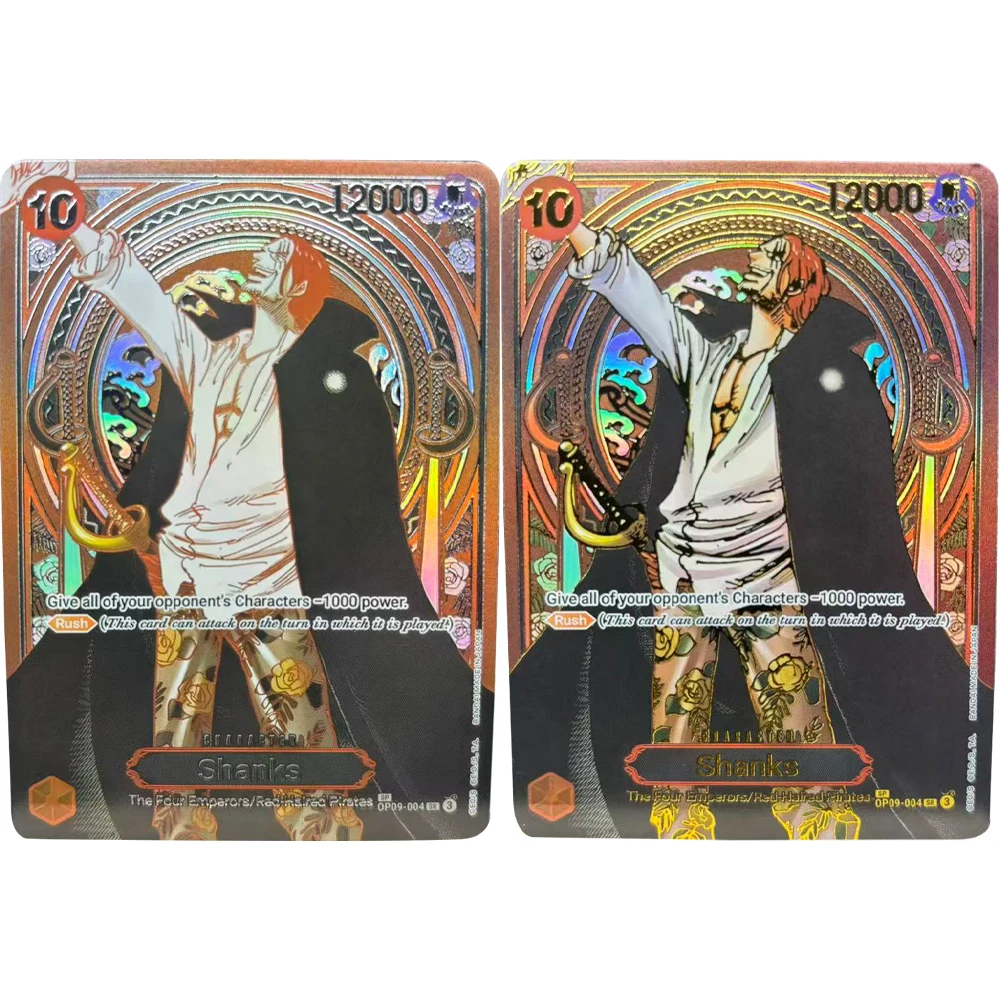 

Коллекционные карточки ONE PIECE GAME Shanks OP09-004 Red Hair Pirates EN DIY Высококачественные самодельные игровые аниме-карточки, подарок, игрушка