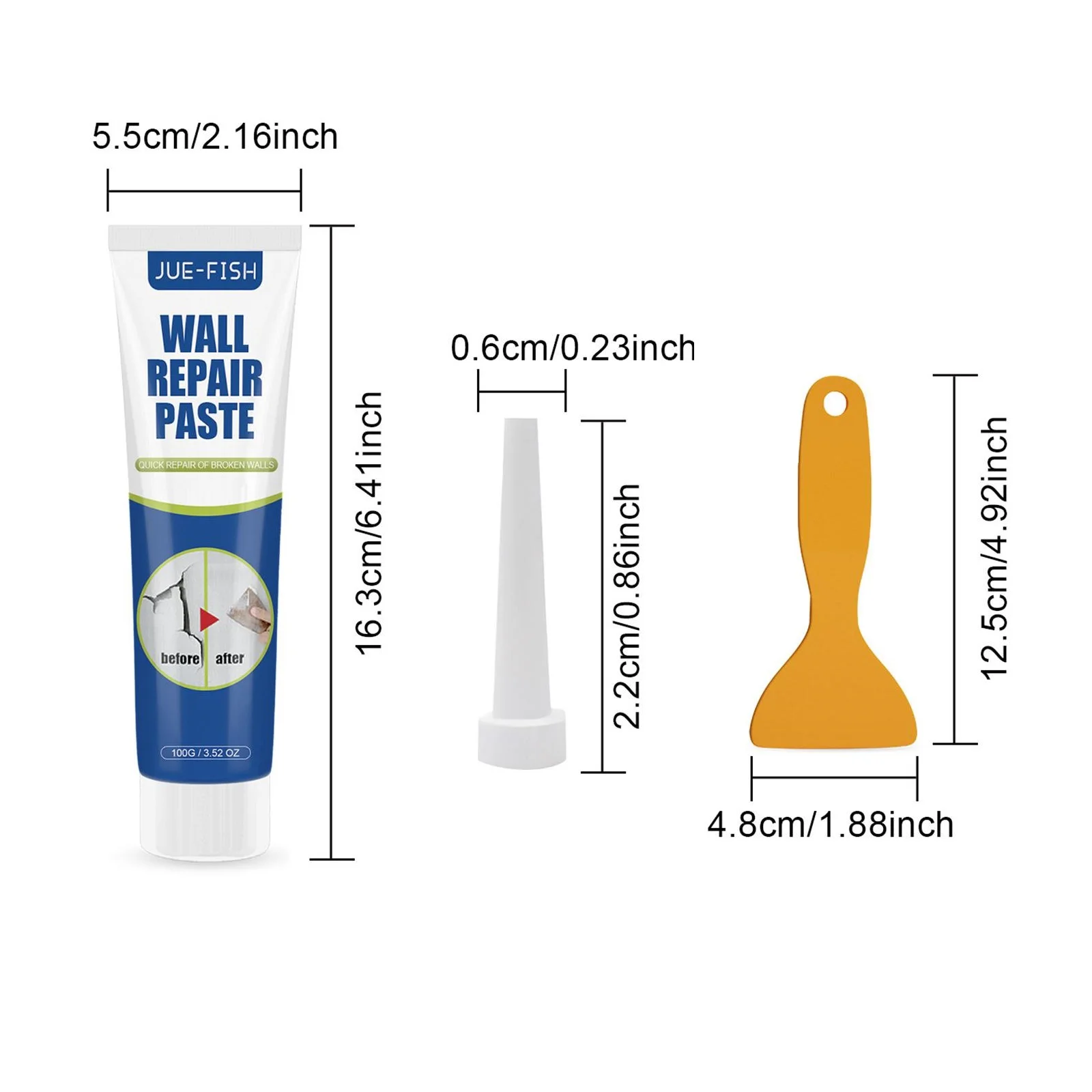 Drywall Repair Kit Patch Wall Mending Agent Home Wall Surface Hole Fill Quick Drying Repair Paste for Apartments Ceiling Plaster