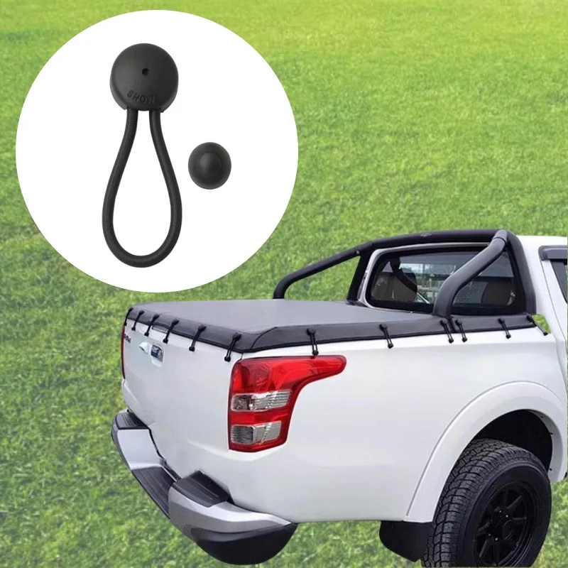 

1pc Bungee Shock Cord Clip With Knobs Black Pull Tie Down Tarp Canvas Knobs For Marine Boat Truck Car Cover Holding Wire Hoses