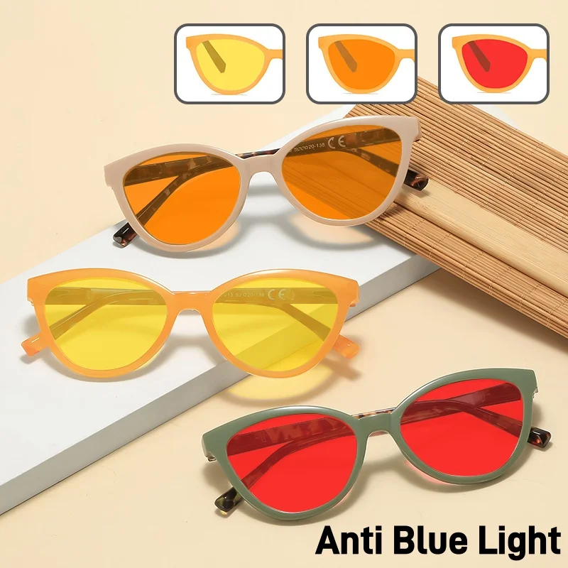 

Personalized Cat Eye Night Vision Anti Blue Light Glasses for Men and Women Protect The Eyes for Computer Sports Game Goggles