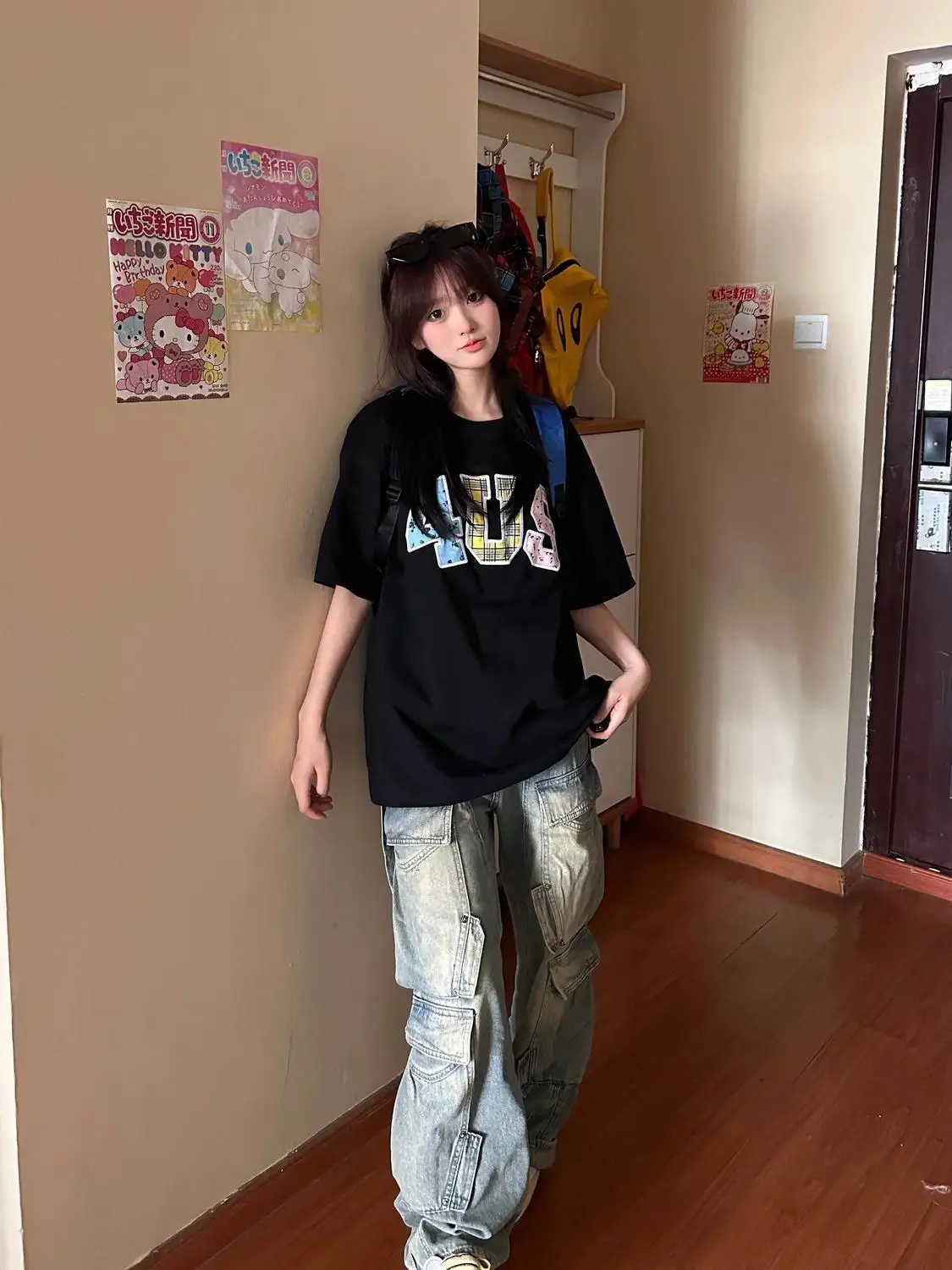 

Футболки с коротким рукавом, женские винтажные корейские летние стильные эстетические удобные свободные футболки с графическим рисунком, повседневная уличная одежда, мода