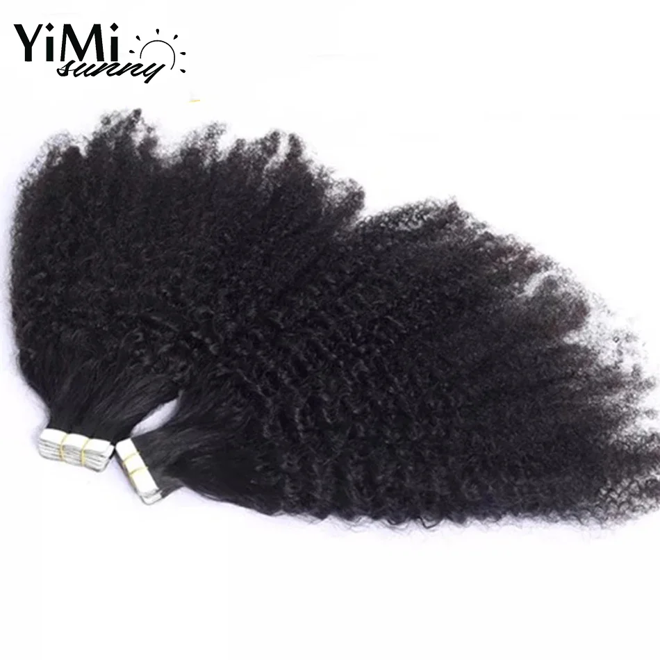 Mogolian Afro Kinky Curly Tape In Human Hair Extensions Microlinks Remy Brazilian Kinky Curly Hair Tape In Extensions 8-26Inch