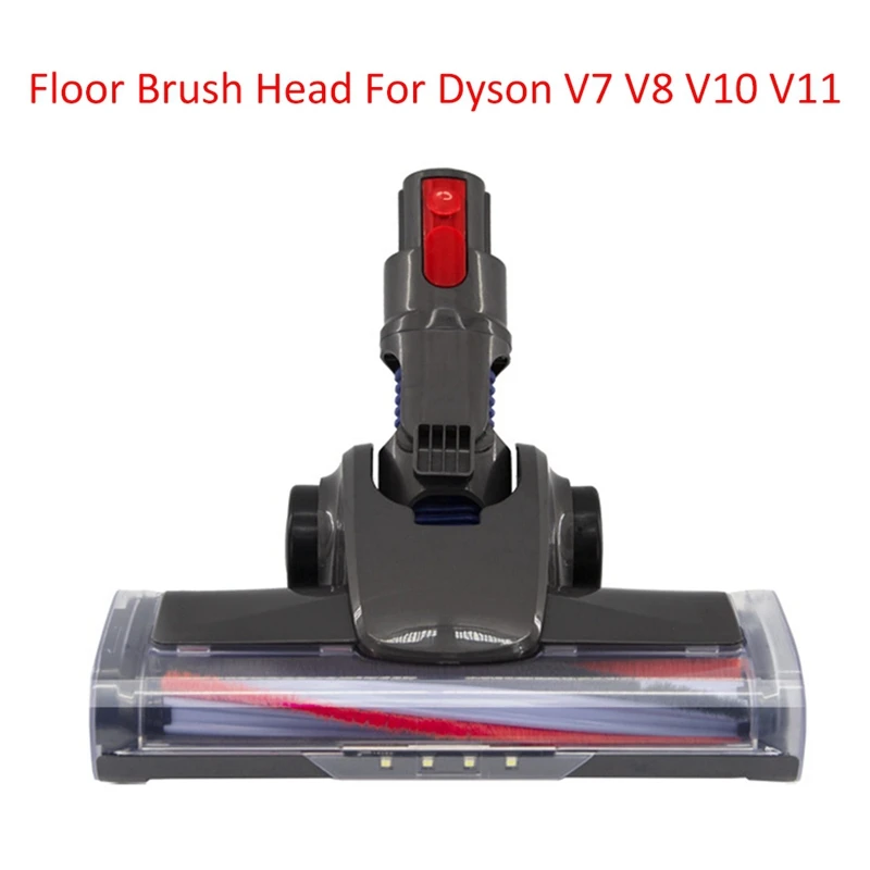 LEDインジケーター付き電動フロアブラシヘッド,クイックリリース,ソフトローラー,dyson v7,v8,v10,v11,掃除機