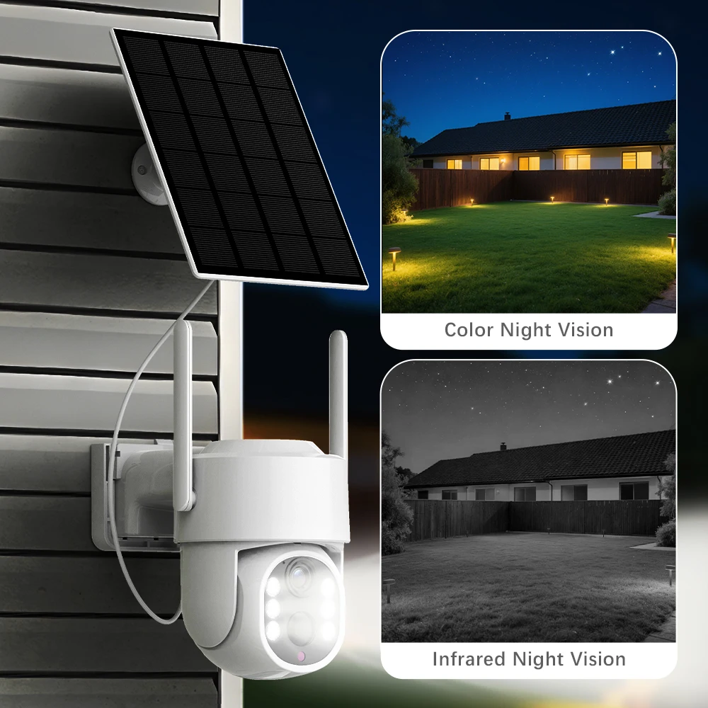 XVIM Solar Security Camera Wireless WiFi 5MP HD Solar Battery Power Camera Home Surveillance Protection Automatic Alarm Monitor image 5