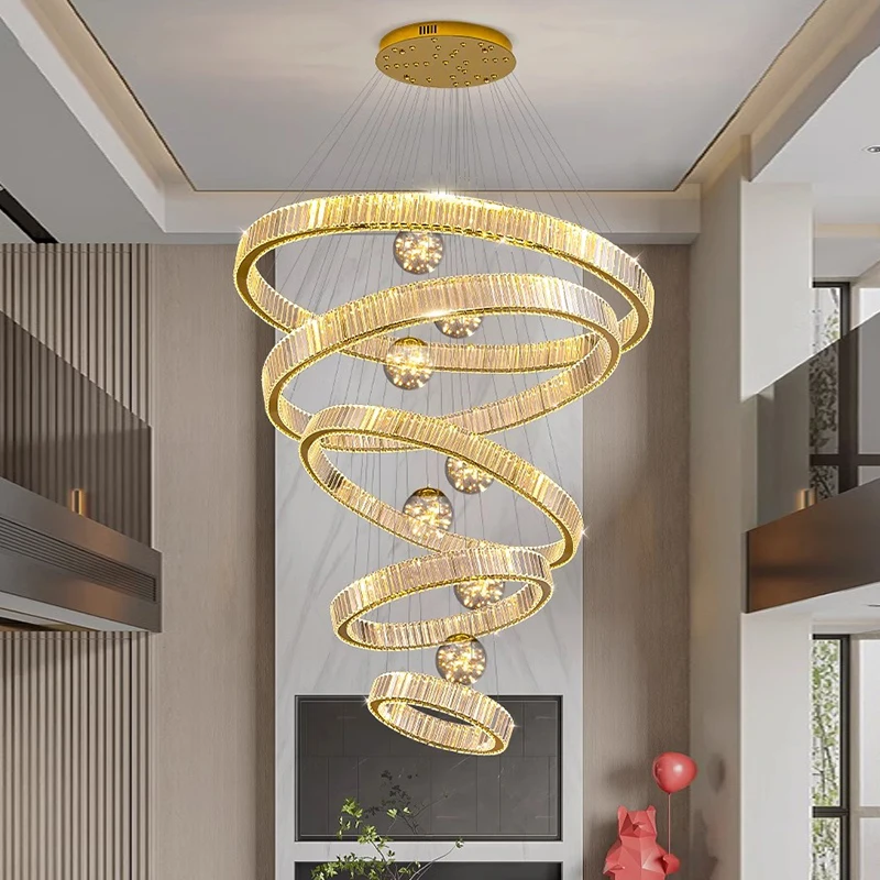 

Modern home decoration crystal chandelier, stair Pendant lamp, living room Pendant lights, interior lighting