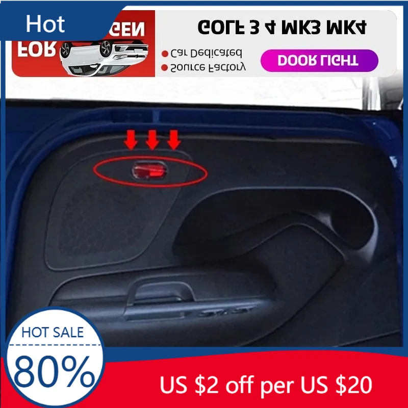 

Новые эмблемы для VW VOLKSWAGEN, 2 шт., для VW GOLF 3 4 MK3 MK4 Jetta Beetle Bora Caddy Touran, светодиодный проектор логотипа на дверь автомобиля.