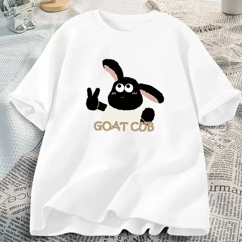 تي شيرت نسائي فضفاض بأكمام قصيرة متعدد الاستخدامات ، تي شيرتات لطيفة للطلاب ، ملابس نسائية ، ملابس الشارع للسيدات ، Y2K ، الصيف ،