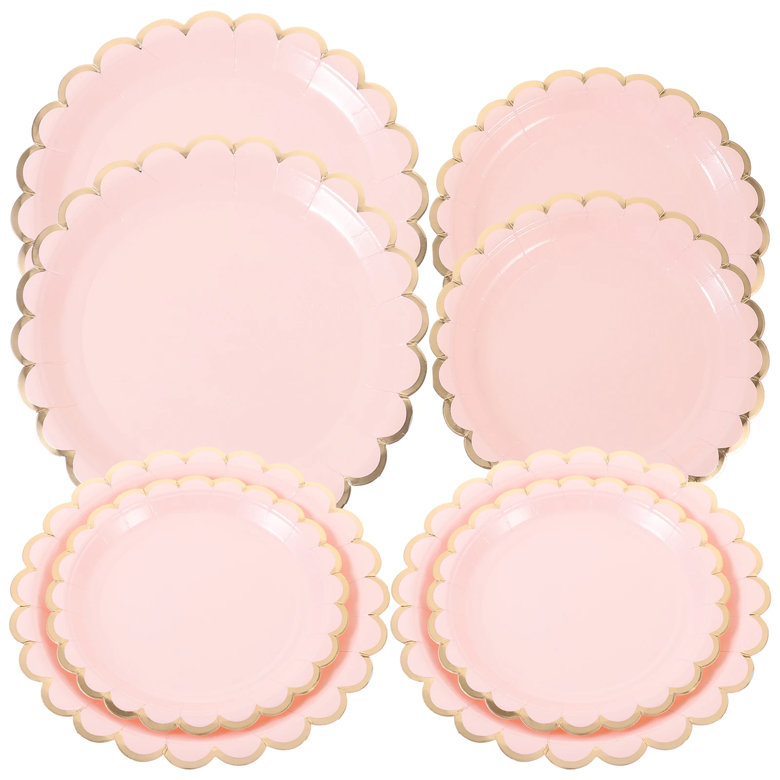 

16pcs Cake Plate Paper Tray 8x7 Inch 8x9 Pink Disposable Party Dinnerware Plates Dessert Serveware Fruit Household