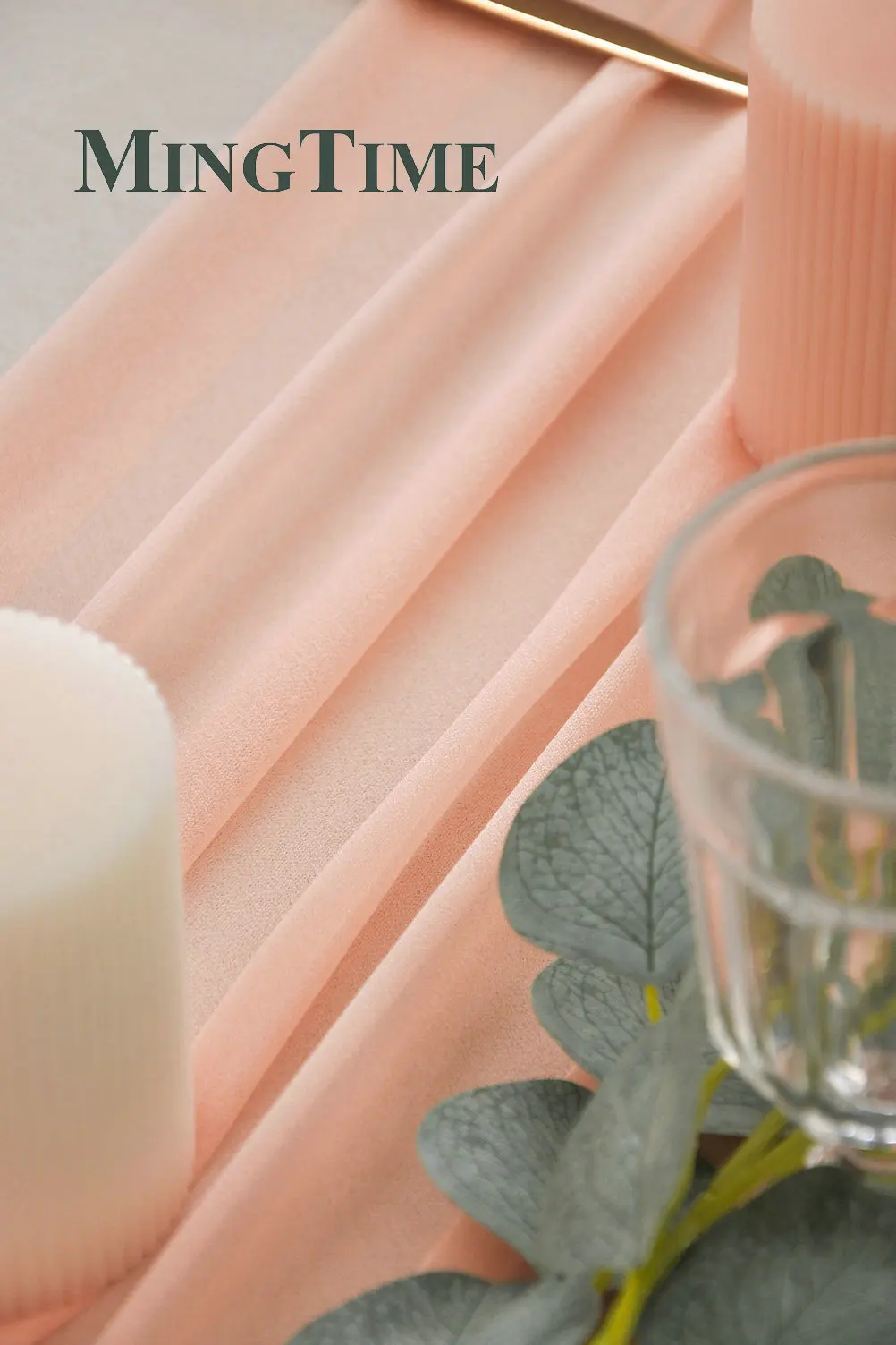 Table Runner Sheer Chiffon-like Boho Wedding Party Bridal Birthday Christmas Decorations Peach Khaki White Gold Green Color Etc.