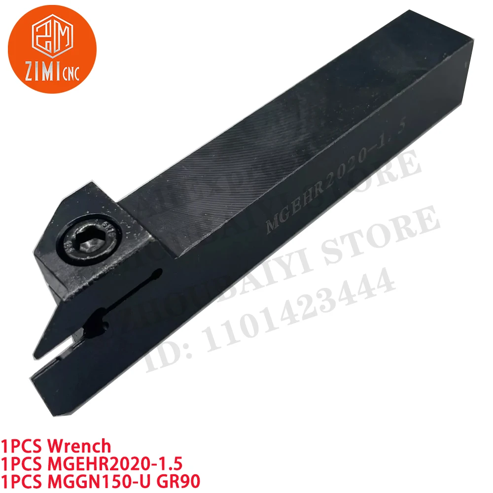 1PCS MGEHR2020-1.5 Suporte de ferramenta de torneamento e ranhura para torno +1pc MGGN150 1,5 mm inserto de ranhura Torno de metal CNC ferramenta de corte mecânica