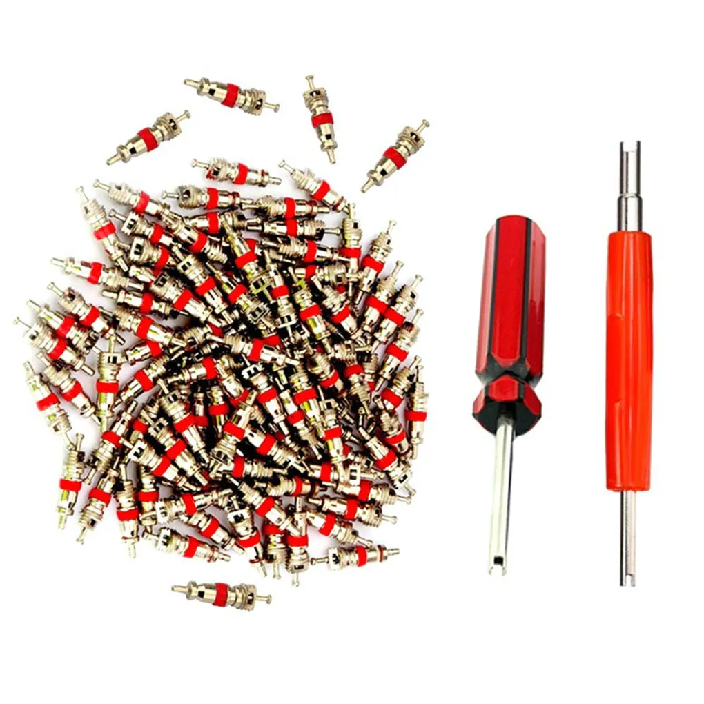 102PCS/Set Car Truck Replacement Tire Tyre Valve Stem Core Dual Single Head Valve Core Remover Tire Repair Tool Set