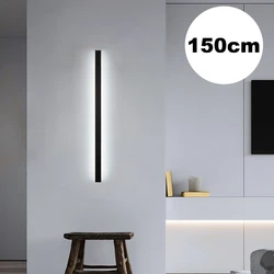 Lámpara LED de pared para interiores, tira larga de aluminio, cuerpo exquisito, decoración del hogar, sala de estar, dormitorio, luces de cabecera, 150cm