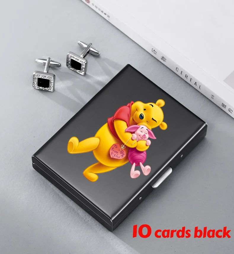 Winnie Anti-Scan RFID 10 kaarten Aluminium metalen creditcardhouder Slanke blokkerende portemonnee-etui Bescherming voor visitekaartjes