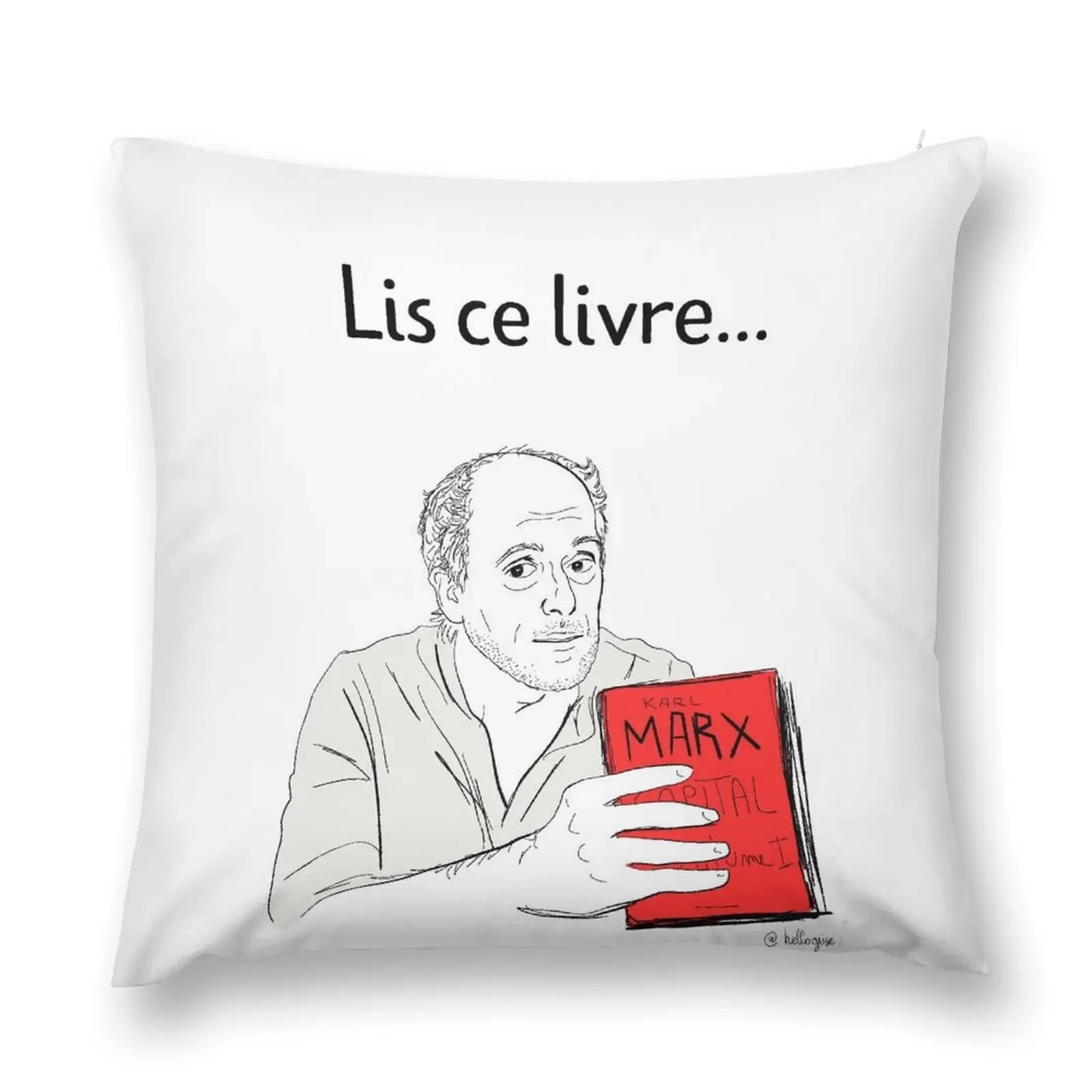 Poutou telling you to read Le Capital Throw Pillow Pillow Cases Covers For Sofas pillow