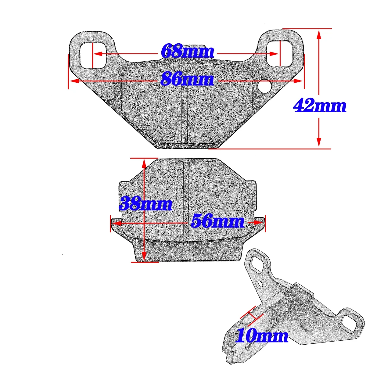 For Suzuki KSR KMX KX KLE ZZR ZXR ZR KLX GPZ KL KLR 125 200 250 400 500 650 For SUZUKI GSXR50 GN125 Motorcycle Rear Brake Pads