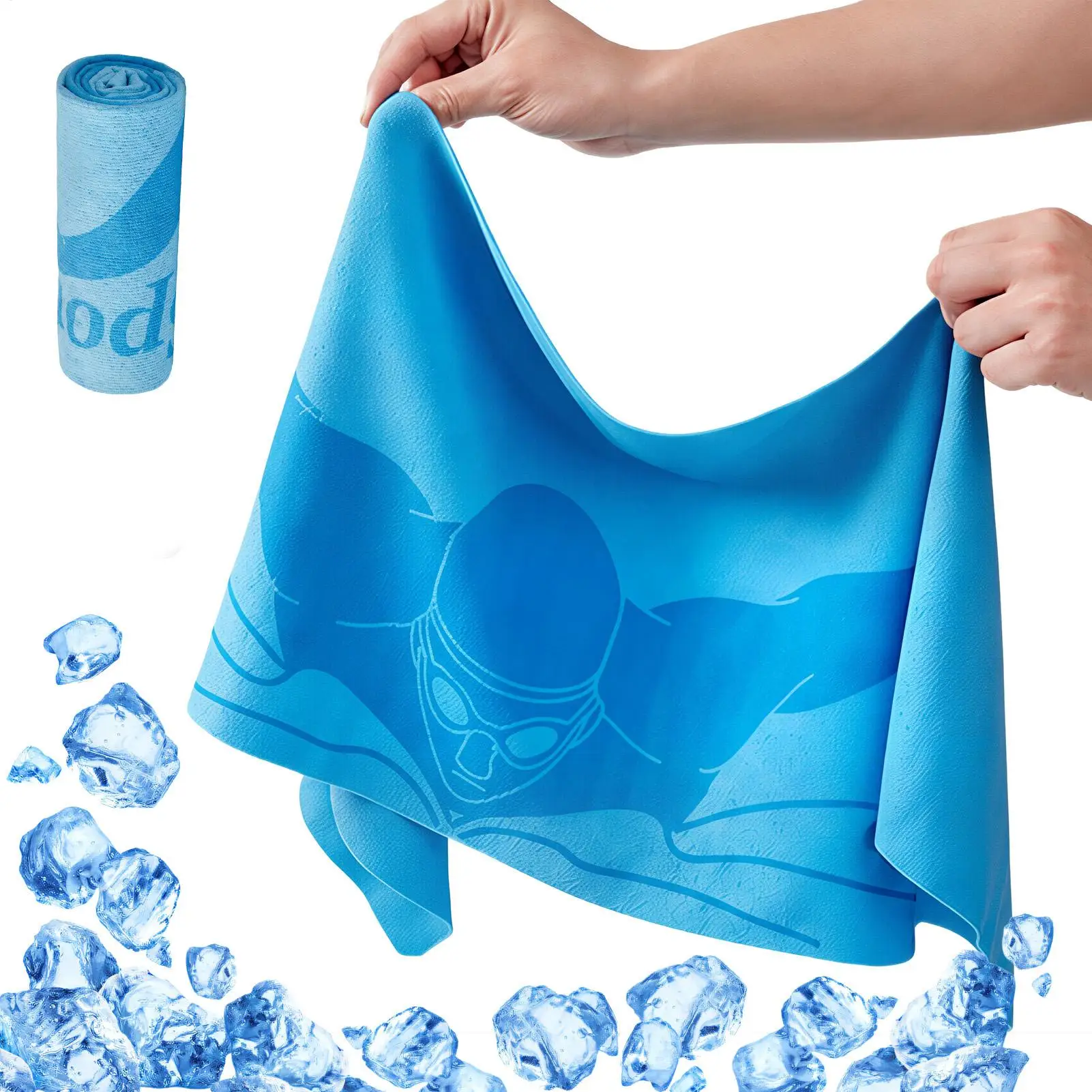 Sports Cooling Towel Microfiber Quick Dry Breathable Ice Soft Neck Wrap Sweat Absorbing Cloth for Running Yoga Gym Camping