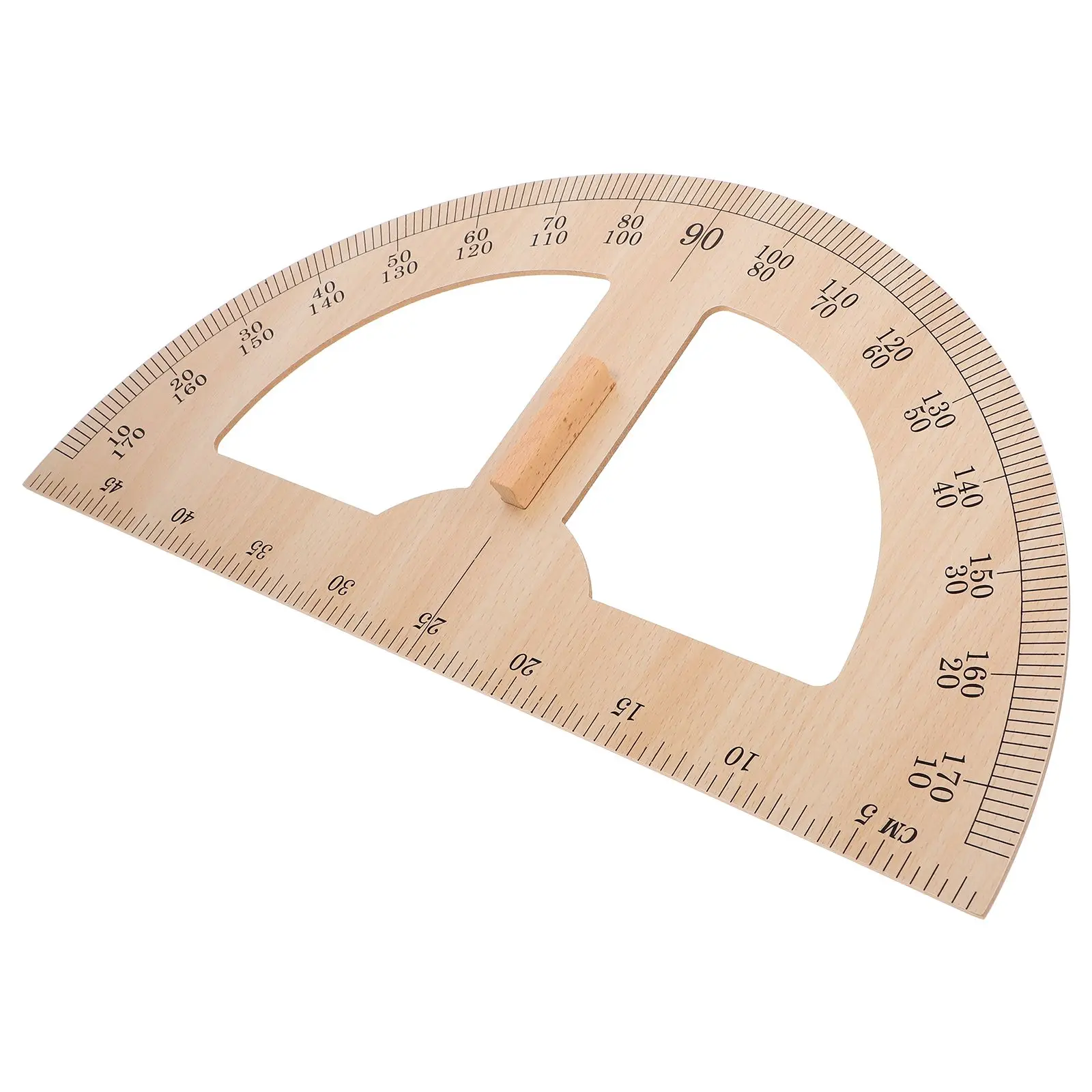 Wood Measuring Ruler Large Teaching Tool Handle Classroom Protractor Aids Blackboard Rulers Reusable Gauge Student