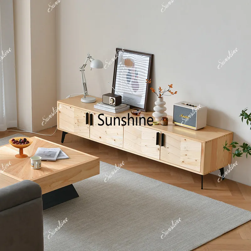 Wabi Sandy Wind TV Cabinet Handmade Solid Wood Parquet Locker