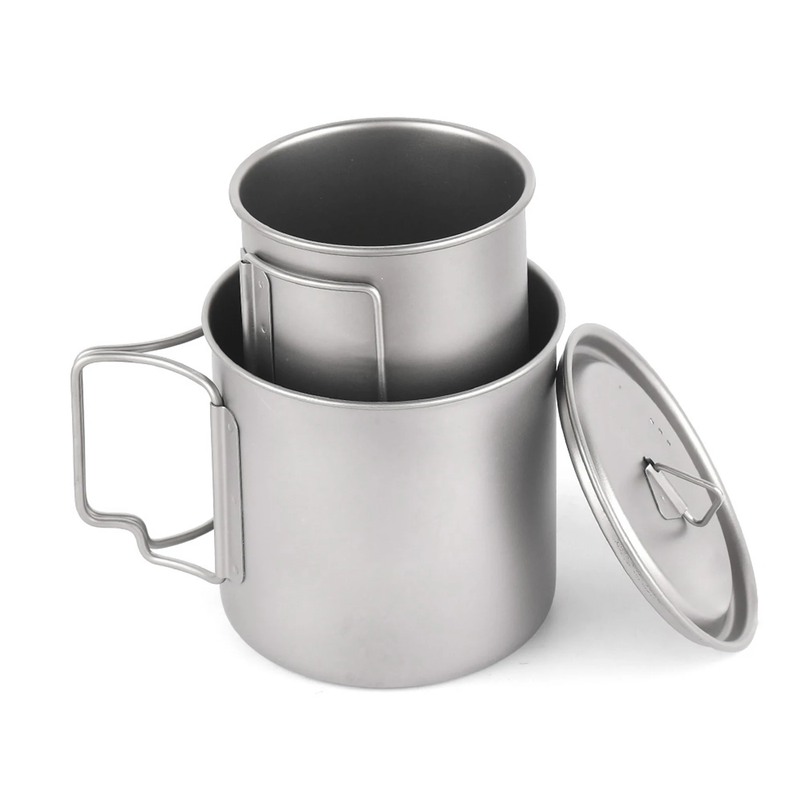 Ultralight Titanium Cup Outdoor Portable Camping Picnic Water Cup Mug with Foldable Handle 300ml / 350ml / 450ml / 550ml / 650ml - view 5