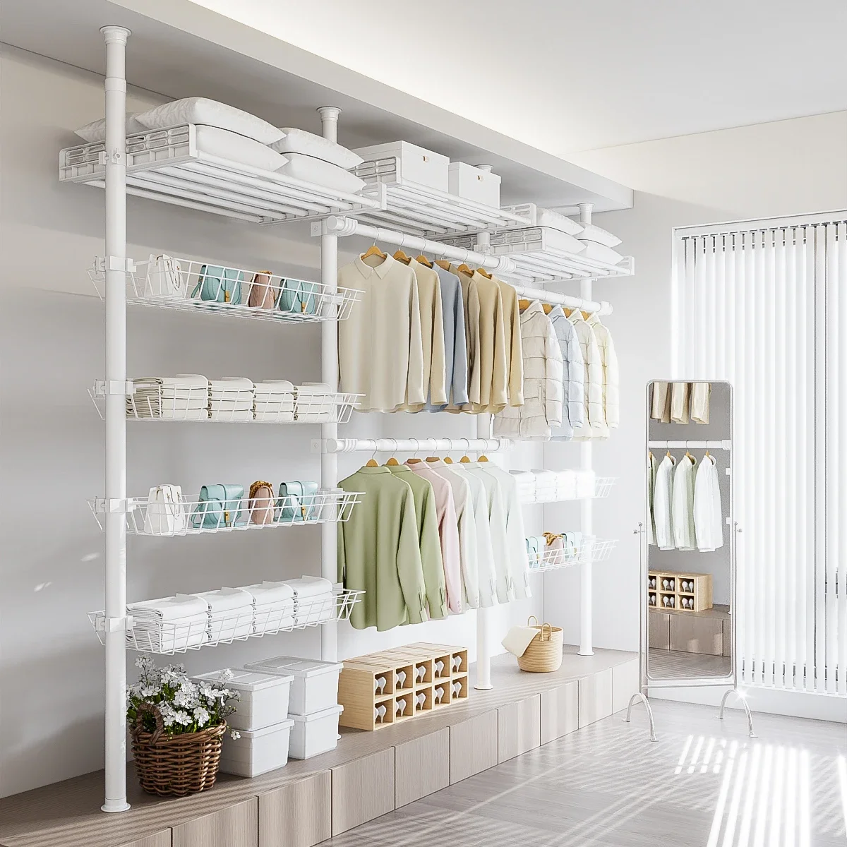 gc· Factory Direct Adjustable DIY Combination Portable Clothing Rack Walk In Closet Wardrobe System