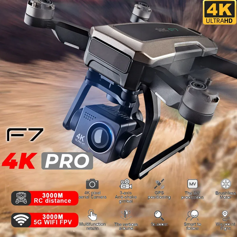 SJRC F7/F7S Pro Three Axis Anti Shake Pan Tilt Aerial Camera Hd Camera Gps Positioning Drone Remote Control Aircraft