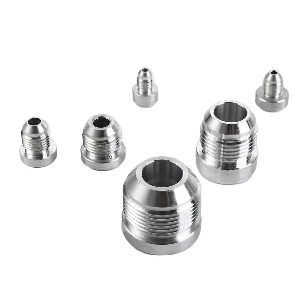 

Aluminum Silver Male Aluminium Weld External Thread Round Base Straight Male Weld Fitting Adapter Welding Joint AN4-AN20