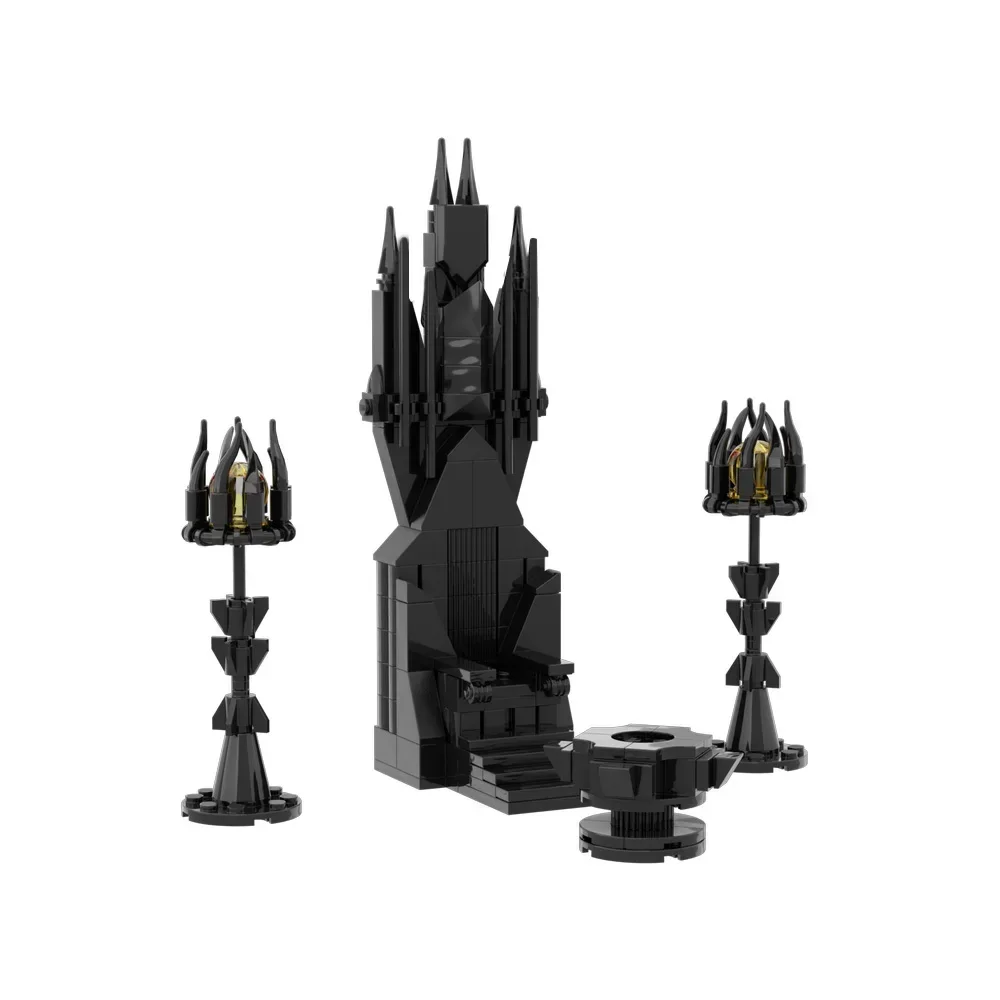 Moc os anéis modelo sarumans trono blocos de construção filme strahds trono sala tijolos diy montado coletar brinquedo crianças presente