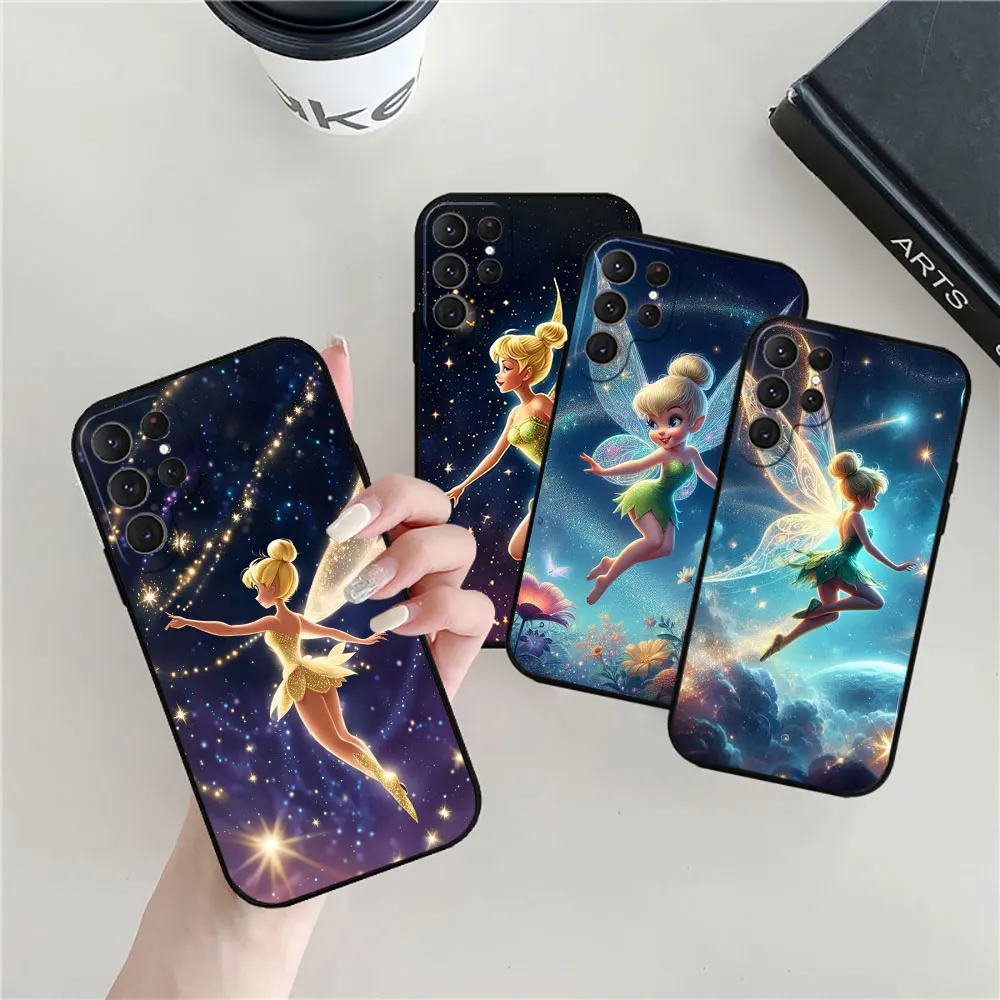 

Disney Tinker Bell Phone Case For Samsung Galaxy S25 S24 S23 S22 S21 S20 Ultra S10 Plus Fe 5G S25Ultra Black Soft Silicone Cover