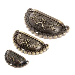 4Pcs Antique Furniture Handles Vintage Knobs and Pulls for Cabinet Dragon Shell Knobs Dresser Drawer Door Cupboard Pull Handle