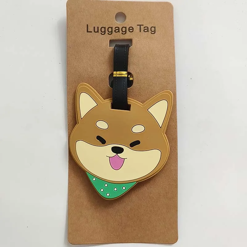 Etiqueta de equipaje de Gel de sílice para maleta, soporte de identificación, etiqueta portátil, accesorios de viaje, nuevo diseño, perro Corgi