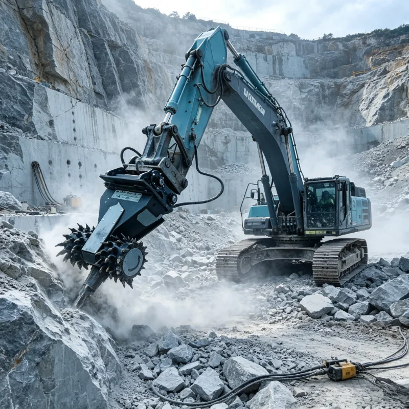 Heavy Duty Excavator Drum Cutter Rock Grinder Hydraulic Milling Machine Attachment Rotating Trenching Tunneling Mining