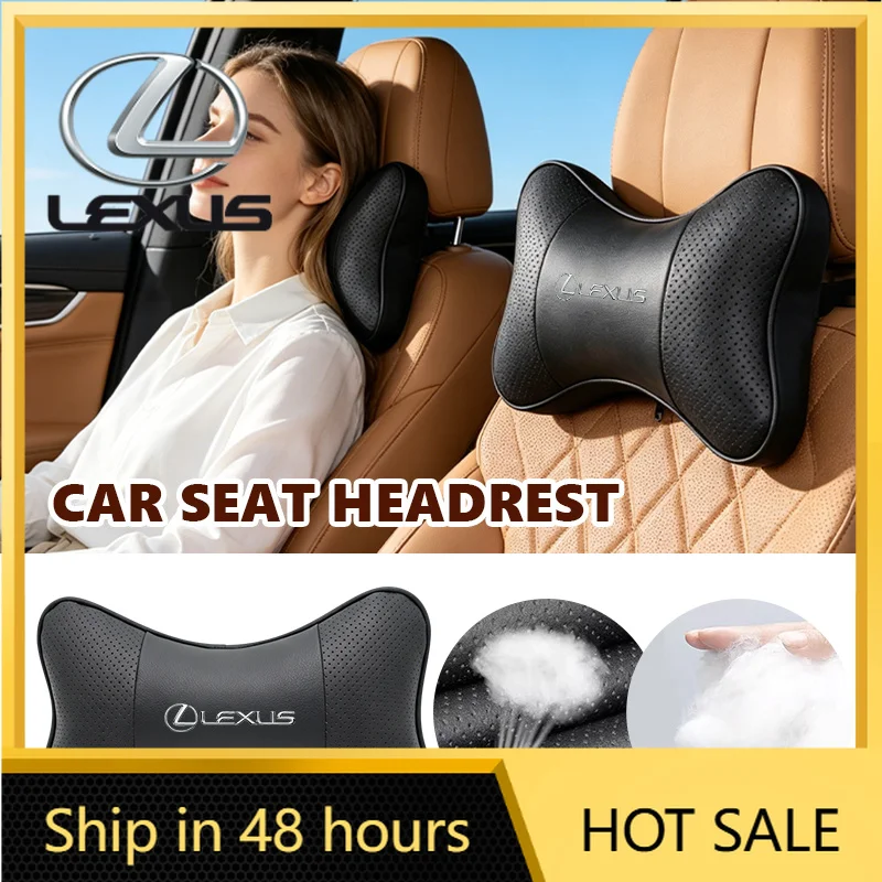 

Car Sticker Car Logo Seat Headrest Neck Pillow Support Cushion For Lexus UX250h RX450h RX300 GX470 CT200h RX400h NX300h RX350